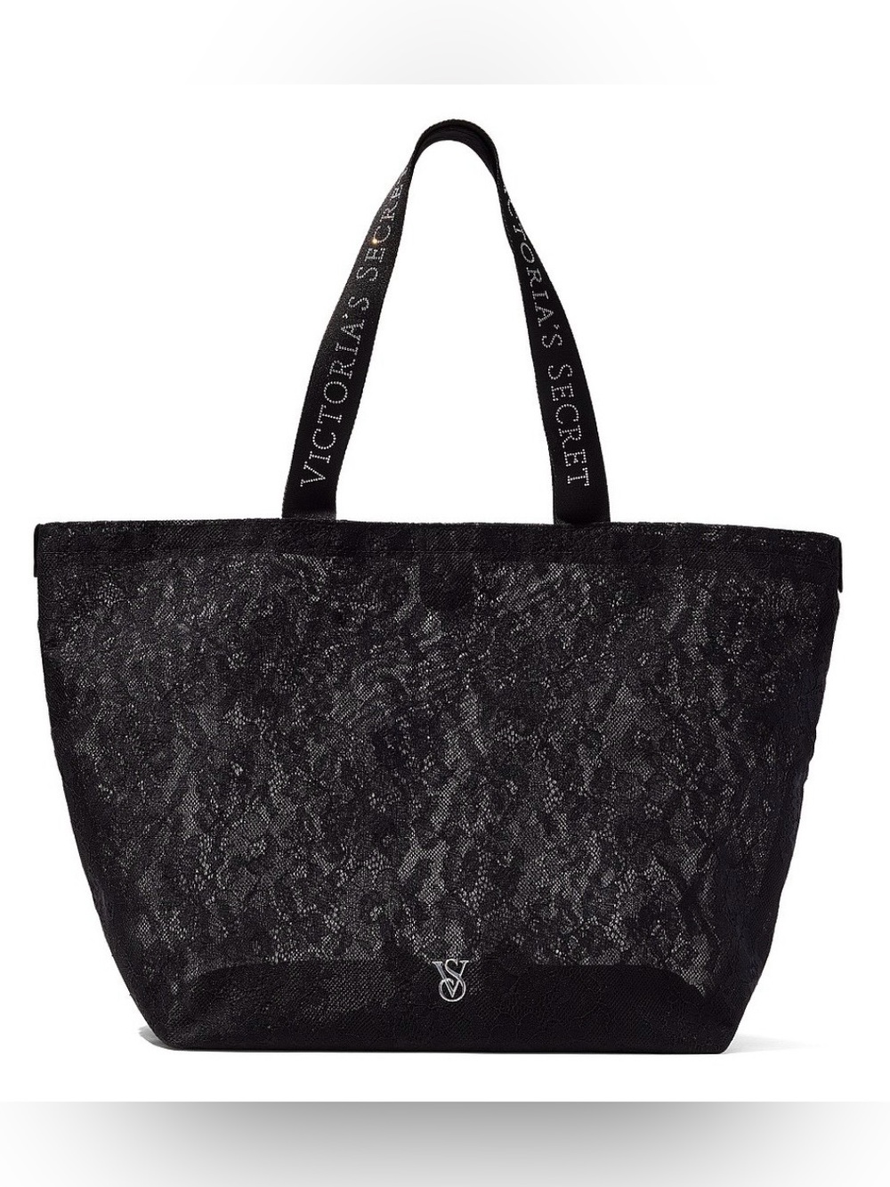 Black Lace Tote / Beach / Book Bag Victoria's Secret NWT